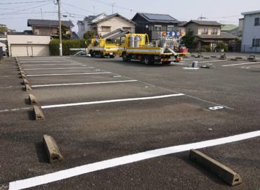 駐車場ライン引き直し工事 施工完了