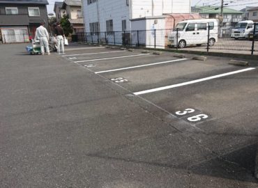 駐車場ライン引き直し工事 施工完了