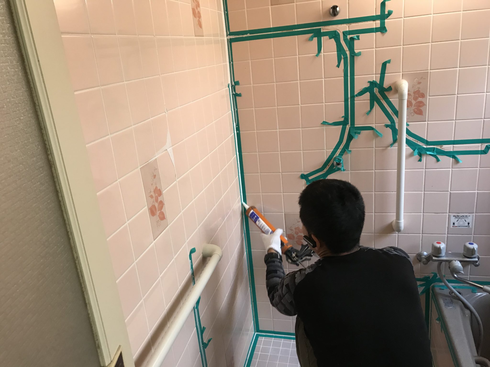 浴室コーキング工事 工程2